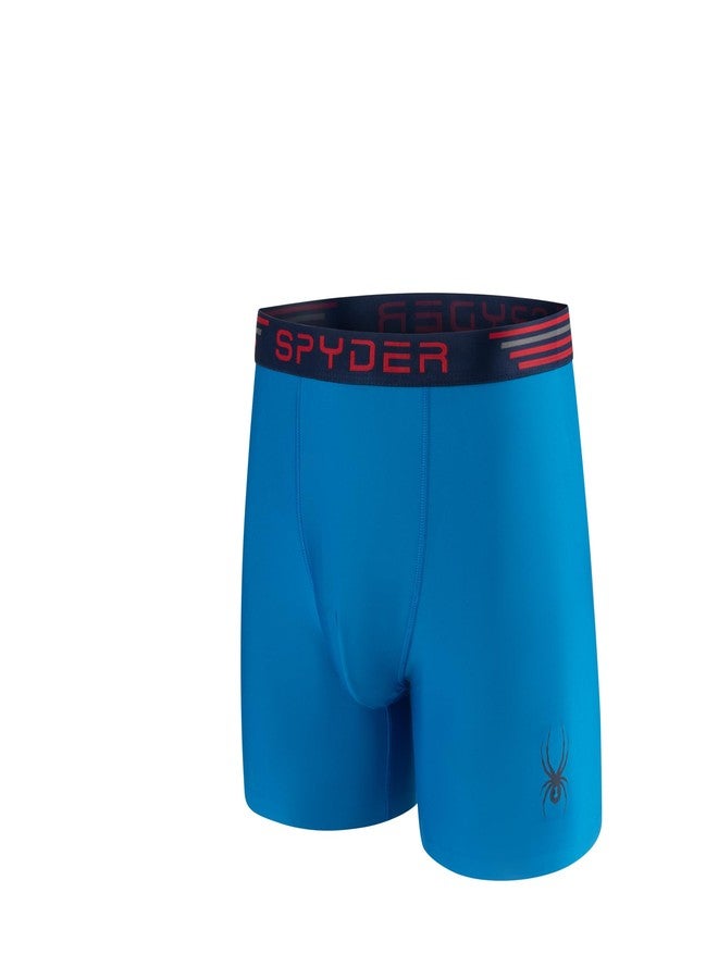 Spyder Mens Boxer Briefs 4 Pack Poly Spandex Performance Underwear/Bonded Hem Boxer Briefs (Red/Navy/Black/Blue, Medium) - Image 4